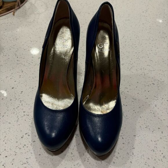 Gianfranco Ferre Blue Leather Pumps Size 39 - Picture 4 of 9